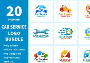 20 Car Service Logo Bundle Logo