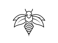 Bee animal logo design template