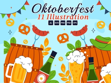 11 Happy Oktoberfest Beer Festival Illustration preview picture