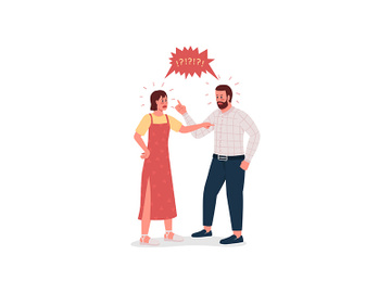 Arguing couple flat color vector detailed characters preview picture