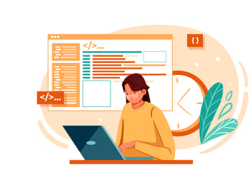 Developer coding website Illustration concept preview picture