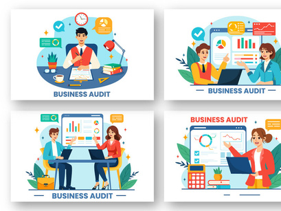 12 Business Audit Documents Illustration