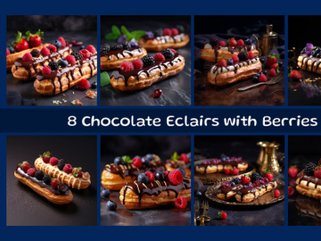 Chocolate Eclairs with Berries preview picture