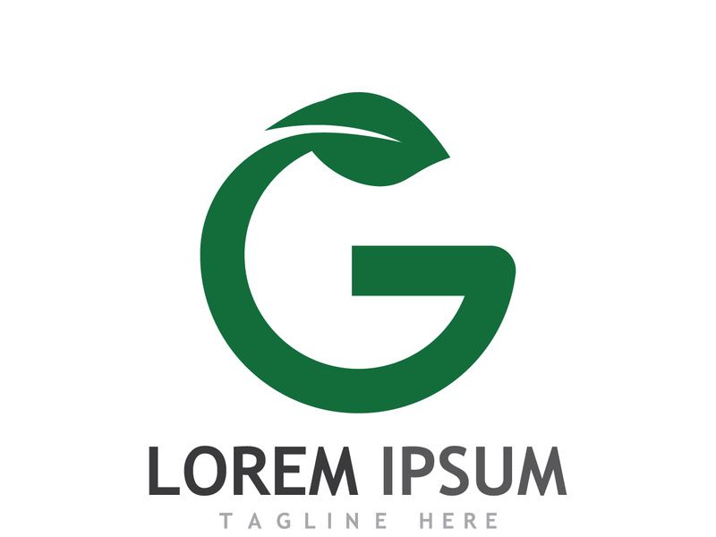 Natural green leaf logo design.