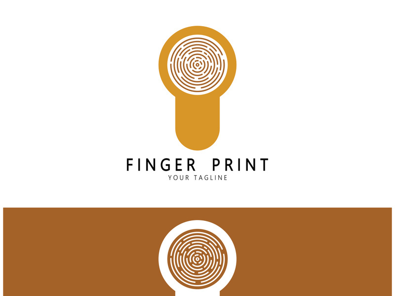 simple flat fingerprint logo,for security,identification,badge,emblem,business card,digital,vector