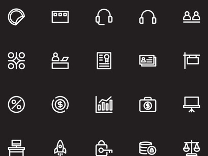 Simple Business Icon Set V3