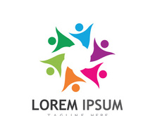 people community logo design with creative idea.