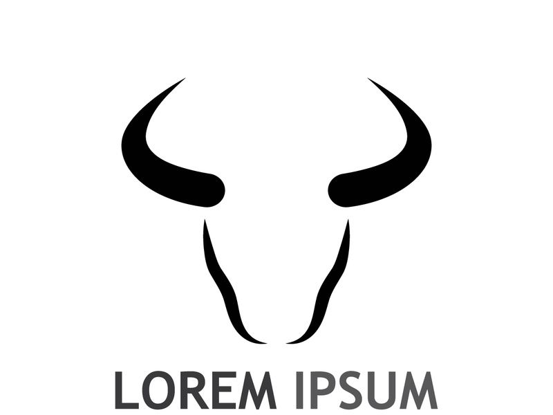 Vintage bull head horns logo