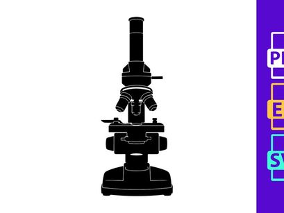 Modern laboratory microscope isolated on white background vector