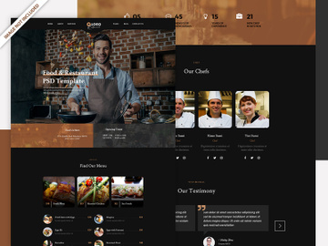 Food restaurant landing page preview picture