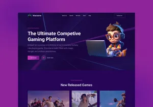 Gaming Website Landing Page Design