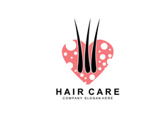 Hair Care Logo, Scalp Layer Design, Health Salon Brand Illustration