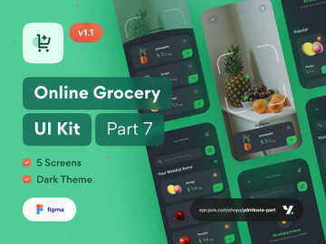 Grofast - Online Grocery App UI Kit Dark Theme Part 7 preview picture