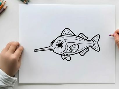 Cute cartoon fish swimming vector illustration flat design