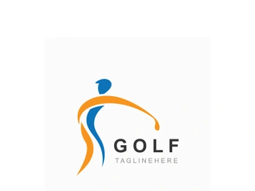 Golf player logo sport simple and modern creative design template preview picture