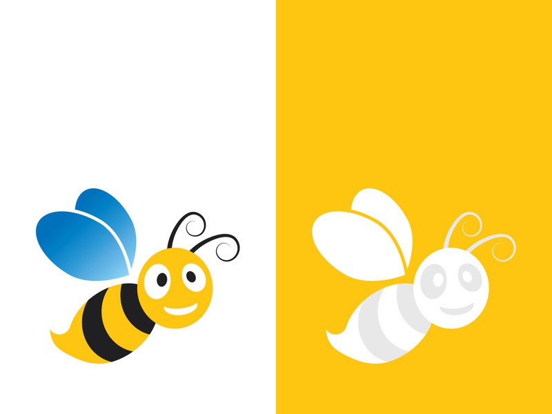 Bee logo vector icon illustration design