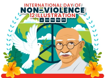 12 International Day of Non-Violence Illustration preview picture