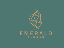 Gemstone Jewelry Logo, Design Vector Template