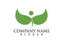 Eco Energy Vector Logo with leaf symbol. Green color with flash or thunder graphic. Nature and electricity renewable. This logo is suitable for technology, recycle, organic.