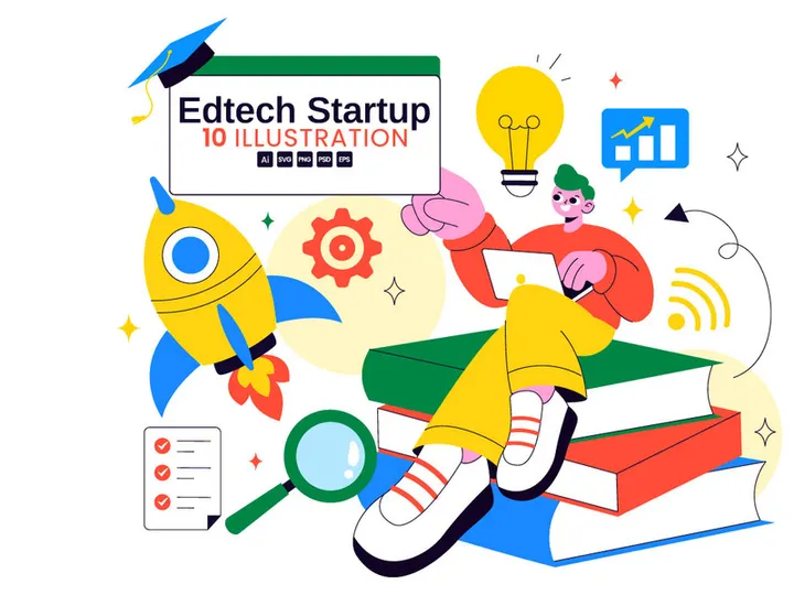 10 EdTech Startup Illustration