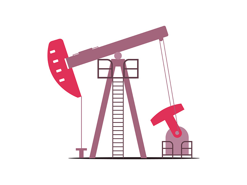 Oil pump cartoon vector illustration