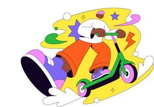 4 Scooter Vector Illustration