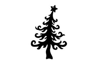 Stylized Christmas Tree Silhouette for Holiday Decorations and Seasonal Designs