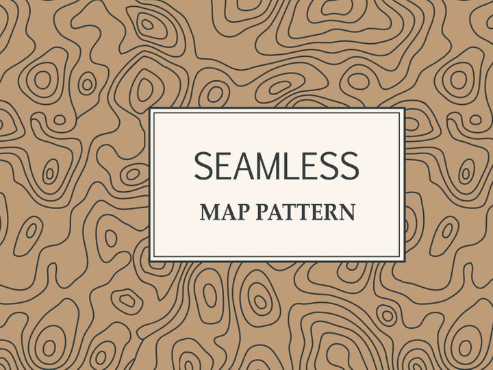 Seamless repeating topographic contour map background