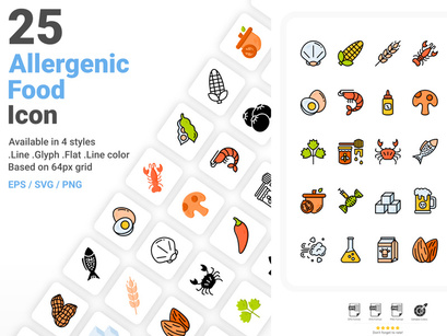 Allergenic Food Icon Pack