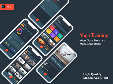 Yoga Class Mobile App Dark Version preview picture