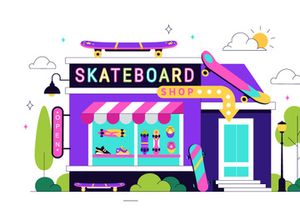10 Skateboard Shop Illustration