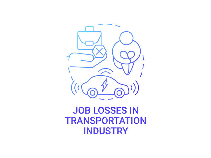 Future transport unemployment threat concept icon.