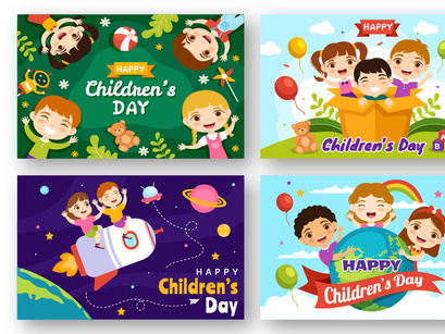 17 Happy Children Day Vector Illustration