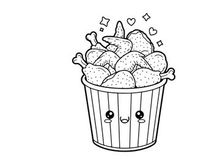 Cute popcorn bucket with faces and hearts vector illustration
