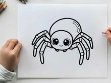 Cute cartoon spider smiling vector illustration flat design