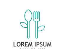 Spoon and fork logo design.