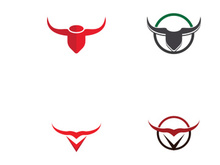 Bull head horn logo design.