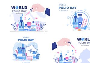 16 World Polio Day Background Vector Illustration