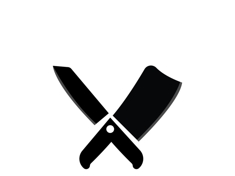 Knife logo icon template and symbol vector design illustration