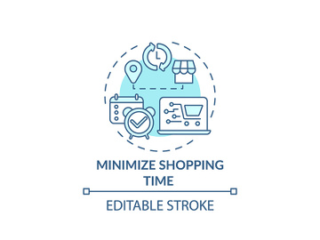 Minimizing shopping time concept icon preview picture