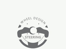 Steering wheel logo automotive car design garage auto repair workshop illustration
