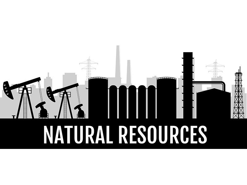 Natural resources black silhouette banner vector template