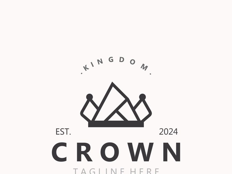 Crown logo simple design template. Vintage Crown Logo Royal King Queen concept symbol icon