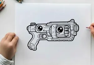 Handgun weapon firearm pistol gun vector illustration flat design