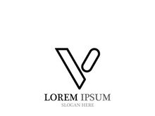 V Logo Template vector