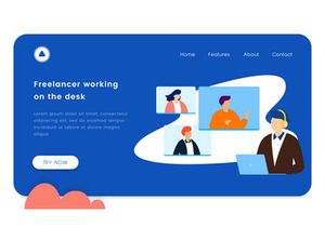 Online meeting for business flat vector illustration