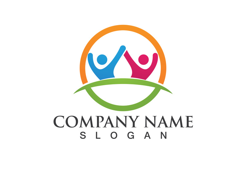 Community Logo Design Template for Teams or Groups.network and social icon design