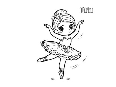 Ballerina girl dancing in tutu vector illustration flat design