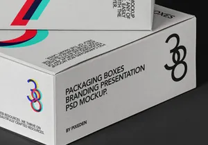 Psd Square Boxes Packaging Mockup 3