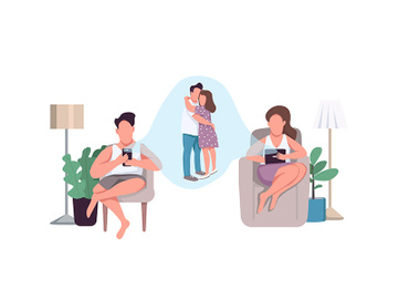 Stay connected flat concept vector illustration preview picture